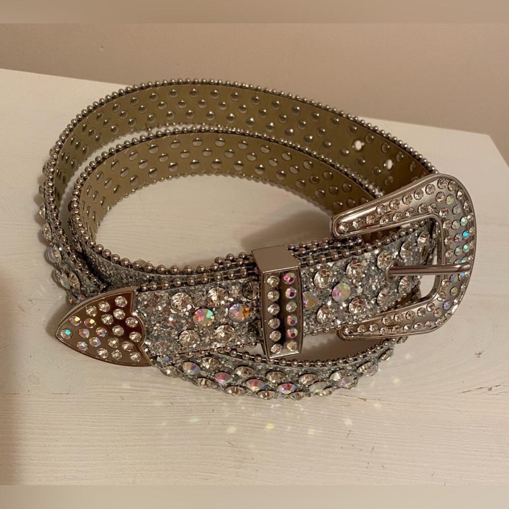 New🔥 Rhinestone Belt for Western Cowboy Cowgirl Shine Crystal. Size:L